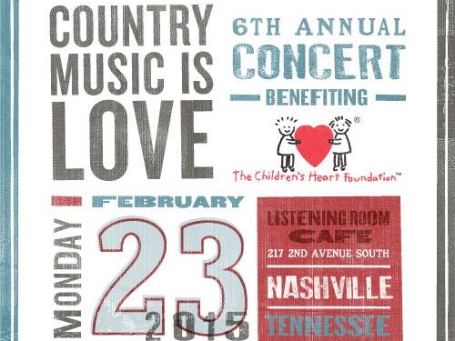 6th Annual CountryMusicIsLove Concert Benefiting The Children’s Heart Foundation: More Details Announced