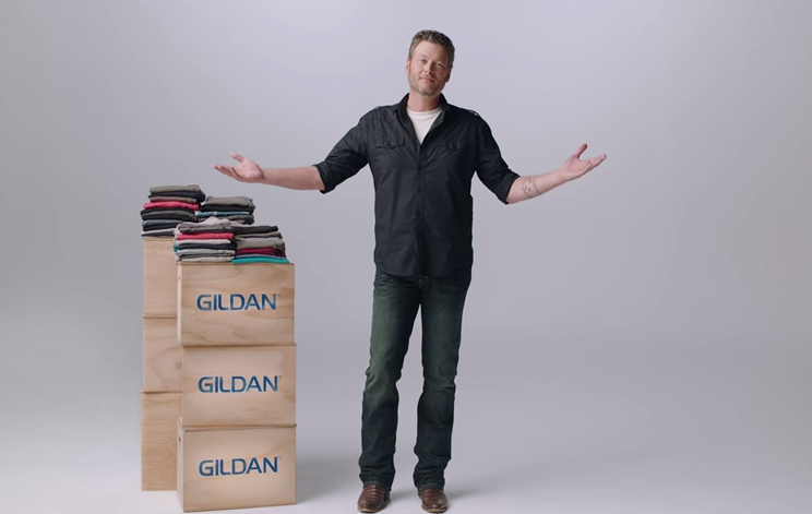 Blake Shelton Models Underwear in New Gildan Commercial