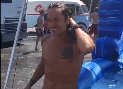 Keith Urban and Crew Soak Up Summer Fun on Inflatable Water Slide