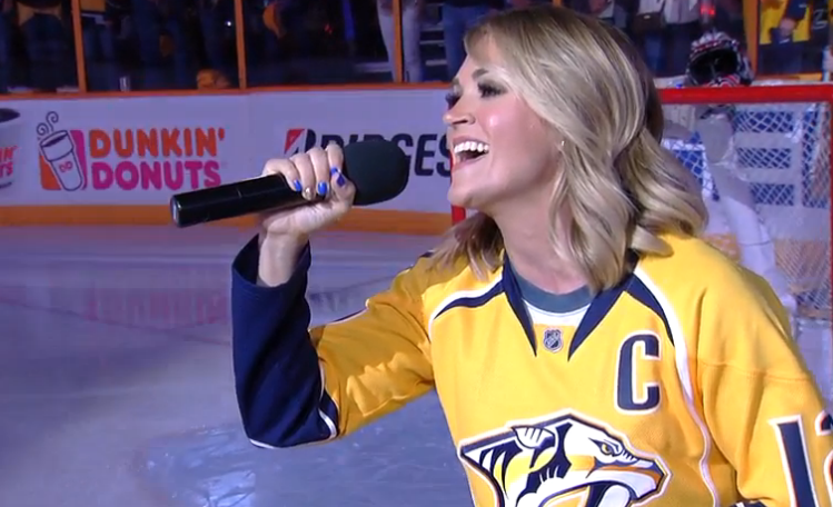 Carrie Underwood Stuns with National Anthem Performance Ahead of NHL Playoff Game