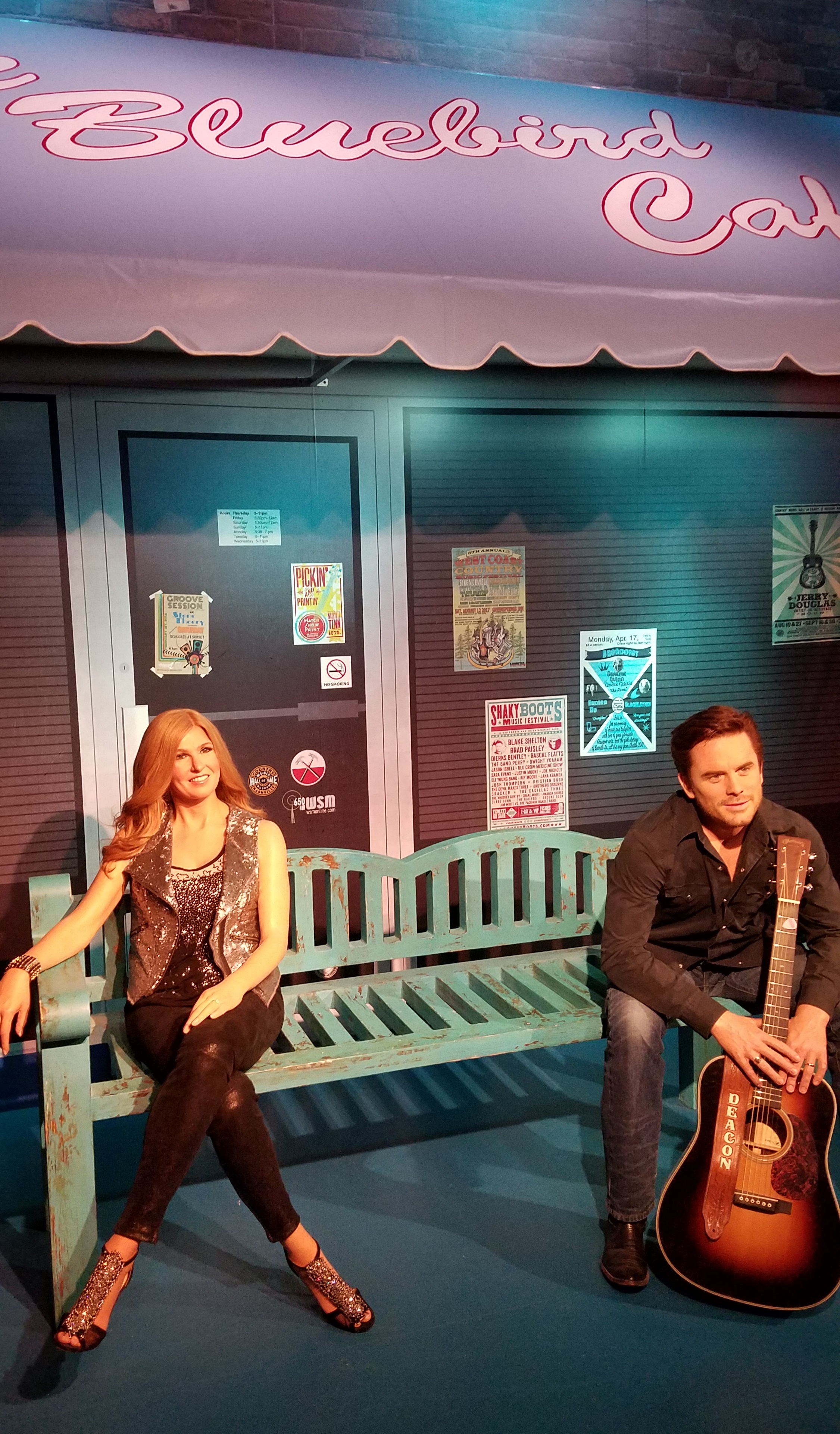 Rayna Jaymes and Deacon Claybourne of CMTs Nashville in Madame Tussauds Nashville