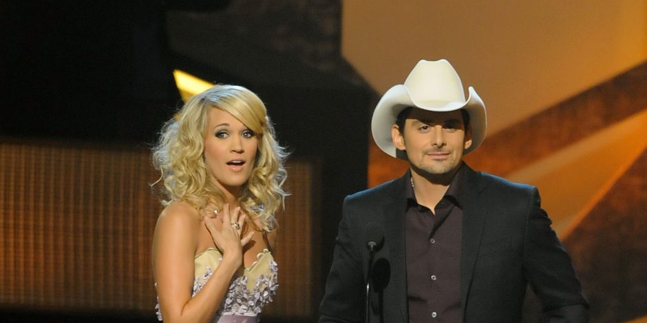 Carrie Underwood and Brad Paisley at the 43rd Annual CMA Awards on November 11, 2009; Photo by Rick Diamond/Getty Images