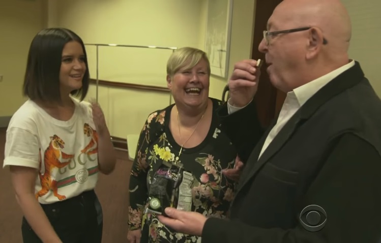 Maren Morris Eats Licorice with James Corden’s Parents Backstage at the GRAMMYs