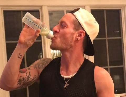 Tyler Hubbard Enjoys the ‘Breast Life’ Drinking From Baby Bottle
