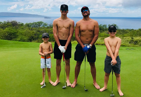 Luke Bryan Goes Shirtless with His Boys While Golfing