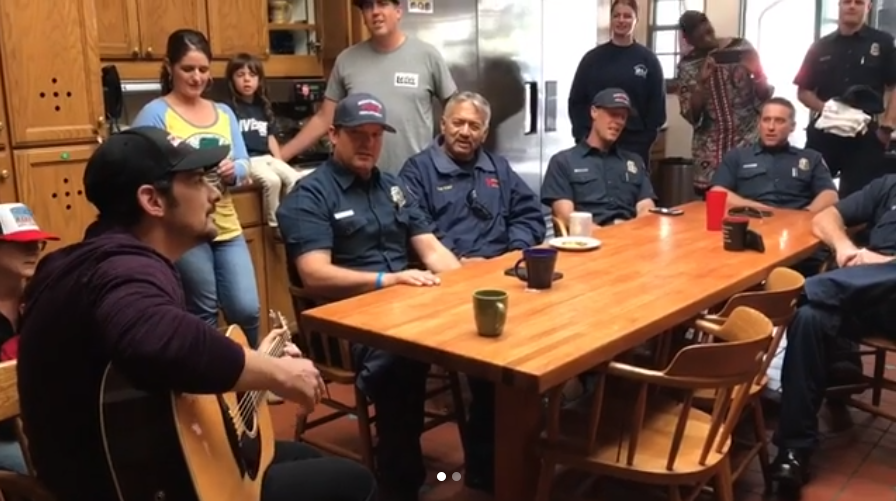 Brad Paisley Stops By the Montecito Fire Department Before Benefit Concert