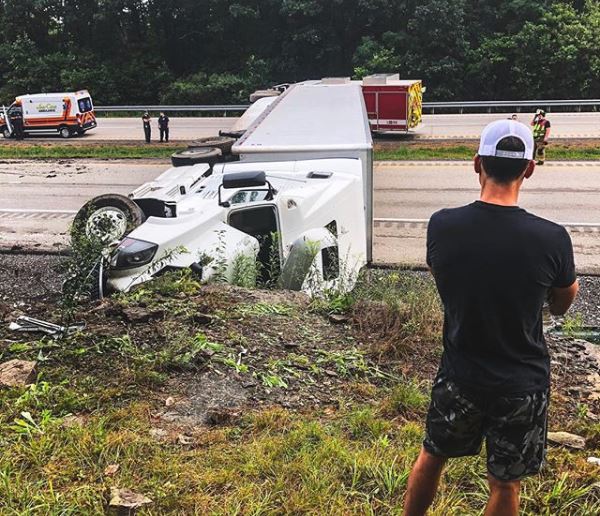 Granger Smith’s Semi Crew Is Safe After Semi Overturns on Highway