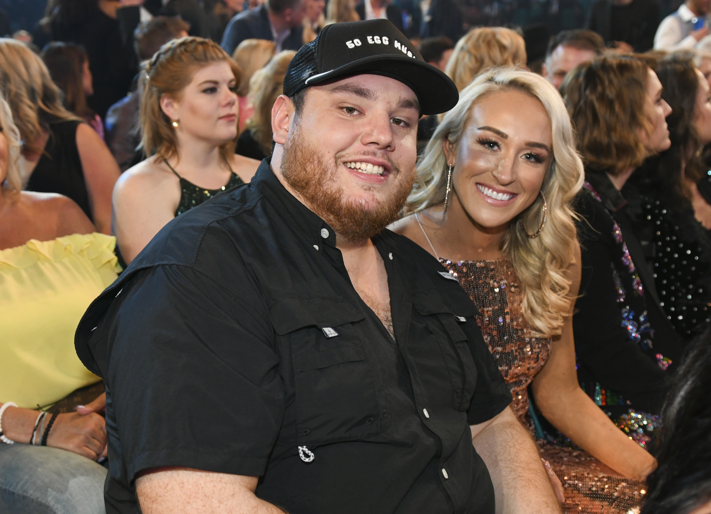 Luke Combs and Nicole Hocking during the 54TH ACADEMY OF COUNTRY MUSIC AWARDS, to broadcast LIVE from MGM Grand Garden Arena in Las Vegas Sunday, April 7, 2019 (8:00-11:00 PM, ET/delayed PT) on the CBS Television Network. Photo: Sam Morris/CBS Â©2019 CBS Broadcasting, Inc. All Rights Reserved