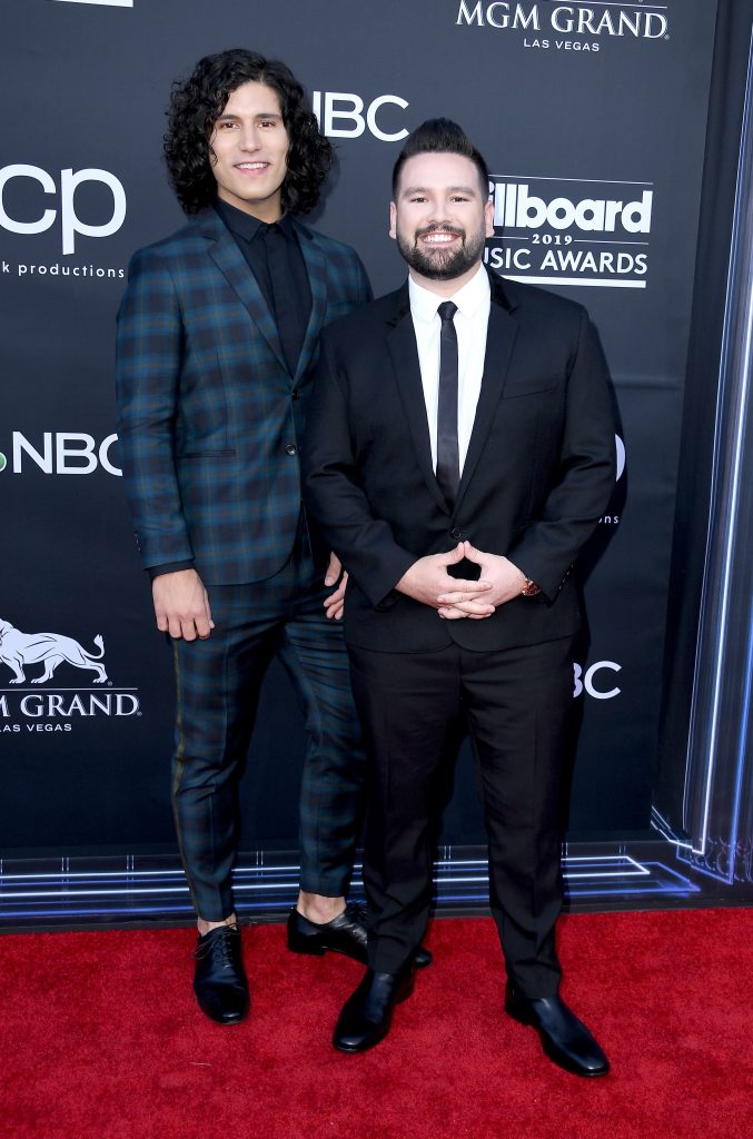 LAS VEGAS, NV - MAY 01: (L-R) Dan Smyers and Shay Mooney of Dan + Shay attend the 2019 Billboard Music Awards at MGM Grand Garden Arena on May 1, 2019 in Las Vegas, Nevada. (Photo by Steve Granitz/WireImage)