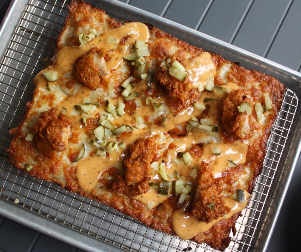Emmy Squared 'Hot Chicken Pizza'; Photo credit: Emily Bolles
