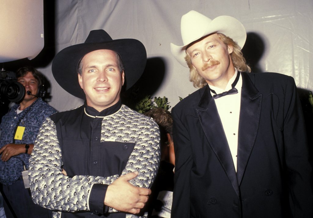 class of '89 Garth Brooks and Alan Jackson during 27th Annual Academy of Country Music Awards at Shrine Auditorium in Los Angeles, California, United States. (Photo by Ron Galella, Ltd./Ron Galella Collection via Getty Images)