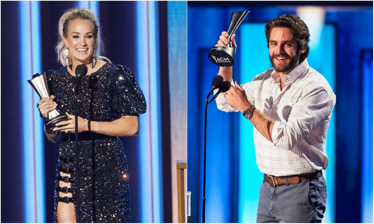 Thomas Rhett and Carrie Underwood React to Entertainer of the Year Wins